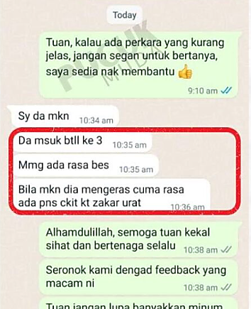 Customer feedback chat in Malay