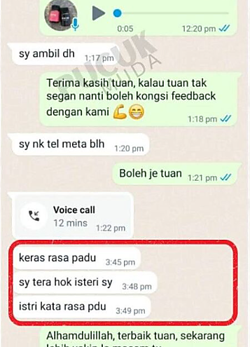 Customer feedback chat in Malay